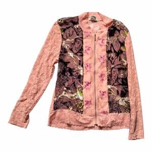 Women's Katie Todd Pink Lace Jacket, Cover, Long Sleeve, Size Medium, NWT